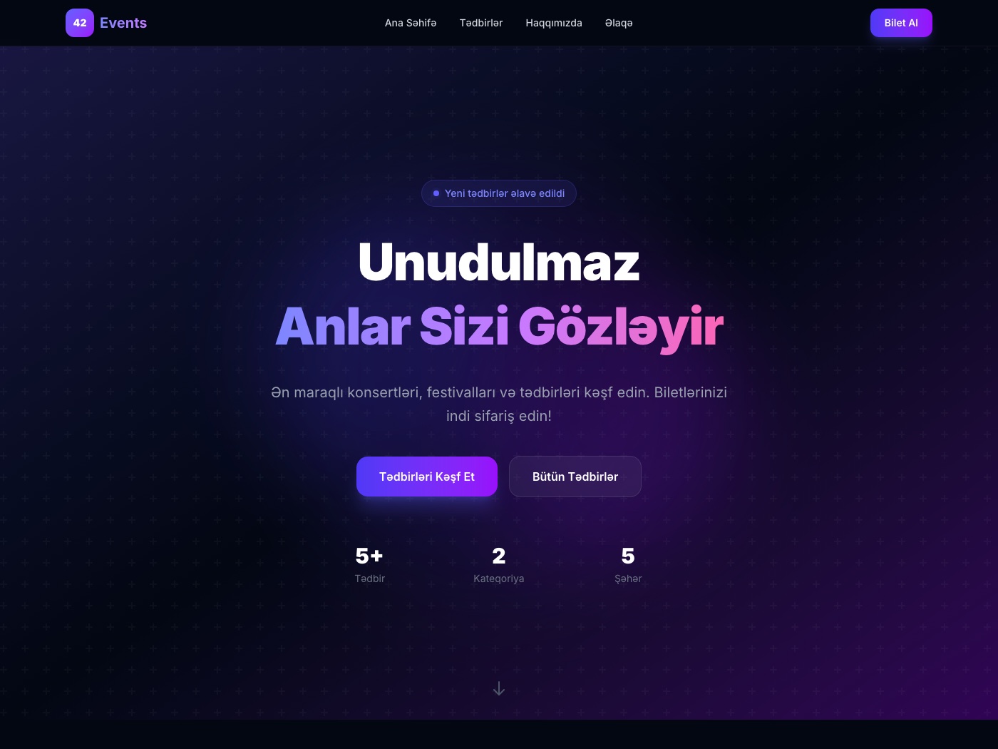 42Events — homepage screenshot