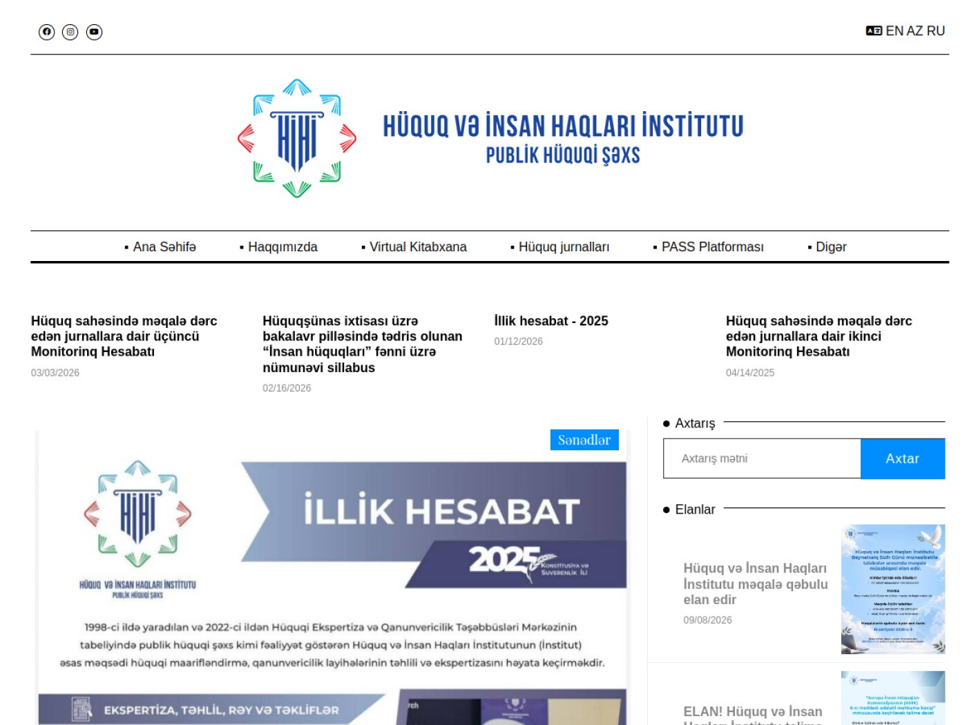 Institute of Law and Human Rights — homepage screenshot