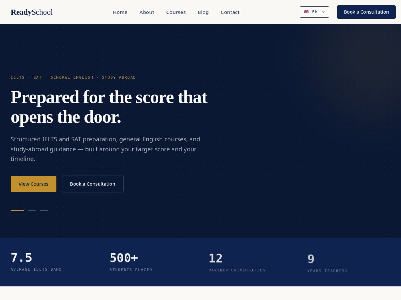 ReadySchool — homepage screenshot
